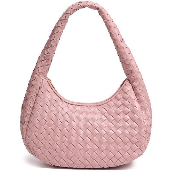 Bolso De Mano Tejido A La Moda, Bolso De Mano Para Mujer De Un Solo Hombro, Sencillo Y VersáTil, Bolso Informal Con Textura Debajo Del Brazo. Beige-image