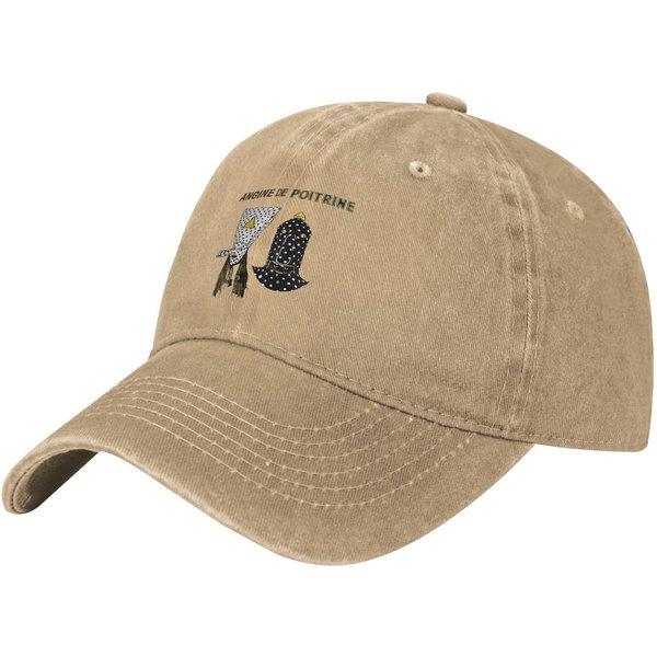 Angina Pectoris Czapki Baseballowe Retro Postarzane Prane Surrealistyczne Francuskie Snapback Czapka Outdoor PodróżE Regulowane Dopasowanie Czapki Kapelusz One Size-image