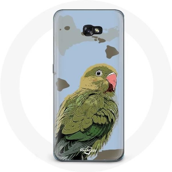 Funda - Maniacase - Samsung Galaxy A8 2016 - Flexible - Periquitos PáJaros - Verde Verde-image