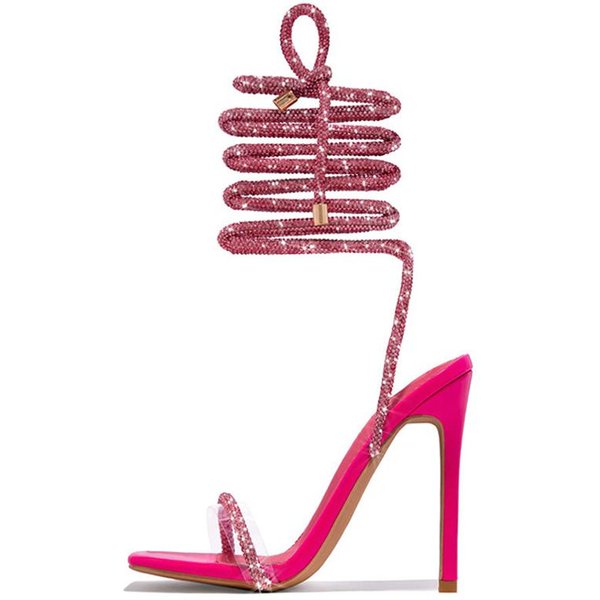 Liyke - Sandalias Con Tiras Cruzadas En El Tobillo Y Cristales Dorados Sexys Para Mujer, Zapatos De Verano Para Fiesta, Boda, Banquete, Moda, Punta Abierta, Tacones De Stripper Para Discoteca 37 Brown-image