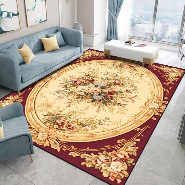 Perskie Dywany Retro Do Salonu Klasyczny WystróJ Domu Luksusowe Dywany Do Dekoracji Sypialni DużY Dywan Zmywalne Stoliki Kawowe Mata 60X90Cm Door Mat Gray-image