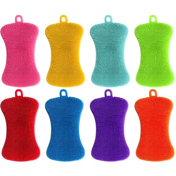 Cepillo De Silicona Para Lavar Platos, Ollas, Sartenes, Esponja, Cepillo De Limpieza De Cocina, Estropajo De Silicona, Cepillo Para Lavar Ollas, Sartenes Y Verduras-image