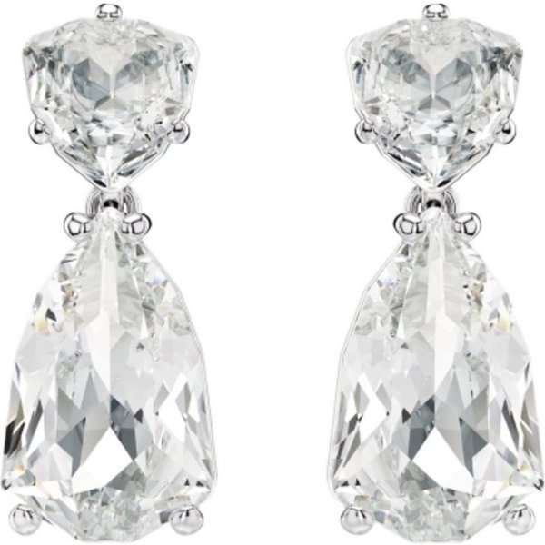 Pendientes Swarovski Serie Mesmera Con Forma De Gota Chapados En Rodio Pendientes Para Mujer Plata 5661683 Box+Shopping Bag (Random Color) White-image