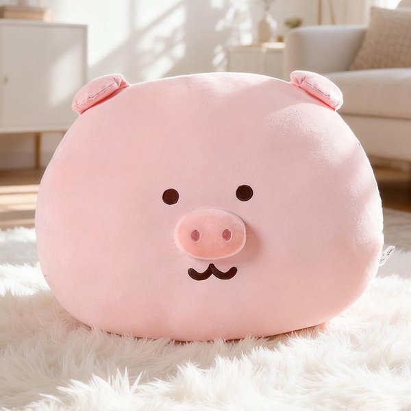 Almohada De Peluche Suave Cerdo Rosa CojíN Para Sofá Cama En Casa Soporte Lumbar Animal De Peluche Relleno Cabeza De Cerdo Linda Almohadas Para Abrazar Para Regalos 35Cm Beige-image