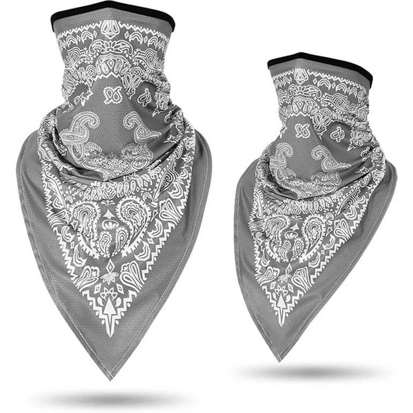 Wielofunkcyjna Bandana Maska Czarno-BiałA Hip Hop Bandana Owijka Paisley Nowa Lodowa Jedwabna Rurka Ocieplacz Na Szyję Turystyczny TróJkąTny Szalik One Size-image