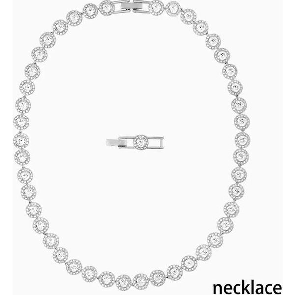 Hawa Conjunto De JoyeríA Para Mujer Moda Collar ÁNgel Serie Pendientes Anillo Pulsera RomáNtico Cristal Conjunto De JoyeríA Charm Para Mujer Earrings 4 White-image