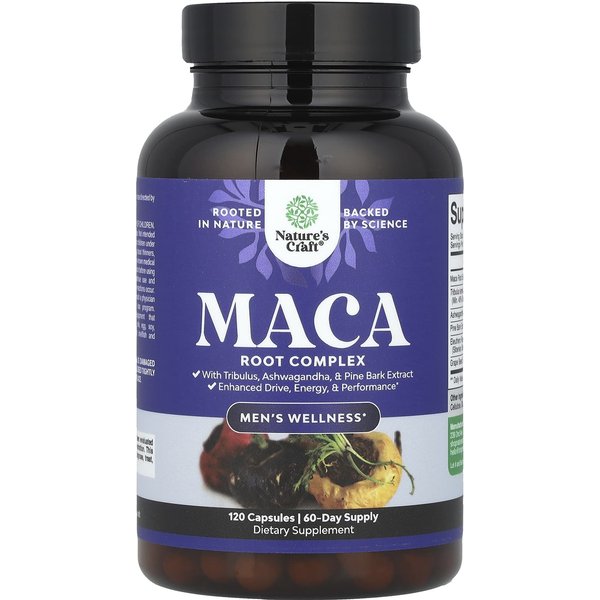 Nature's Craft, Bienestar Masculino, Complejo De RaíZ De Maca, 120 CáPsulas-image
