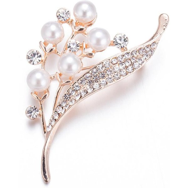 Broche De Perlas Con DiseñO Floral, Broche Para Mujer, Hebilla De Bufanda De Seda A La Moda, Accesorios De Vestir Exquisitos-image