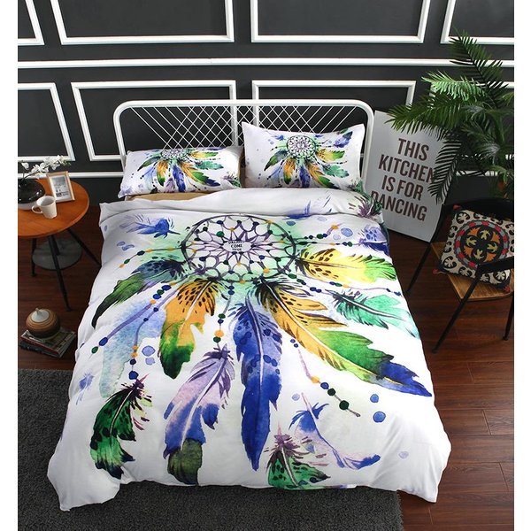 Tekstylia Domowe ŁApacz SnóW PośCiel Bohemia Zestaw PośCieli Rozmiar KróLewski 100% Mikrofibra ŁApacz SnóW Boho Zestaw Poszewek Na KołDrę EU Single(135X200Cm)-image
