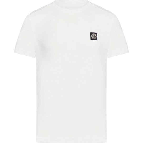 Stone Island Koszulka Z Logo, Z OkrąGłYm Dekoltem, Z KróTkim RęKawem, MęSka, Topy, BiałA, K1S152100039S0013-V0001 XL-image