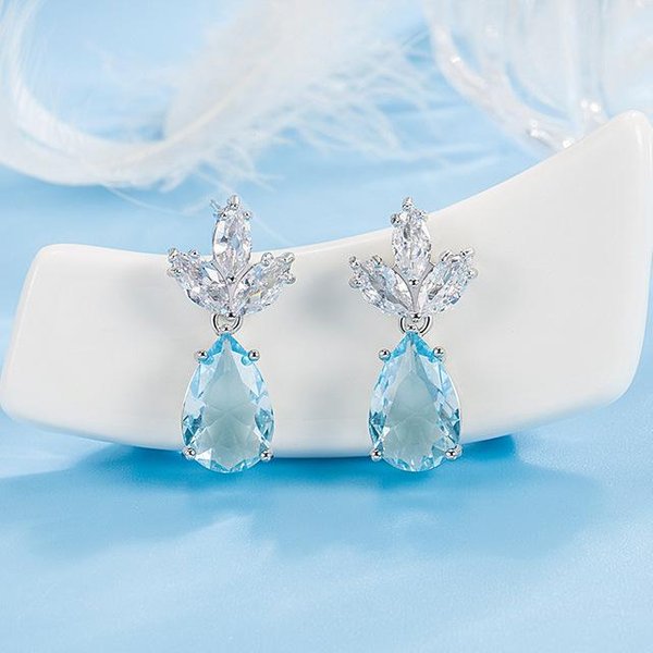 Pendiente De Zafiro De Plata Esterlina SóLida S925 Para Mujer, Aros Para Mujer, Oreja De Origen, JoyeríA De Piedras Preciosas De Zafiro, Pendientes Orecchini Dorp Azul-image
