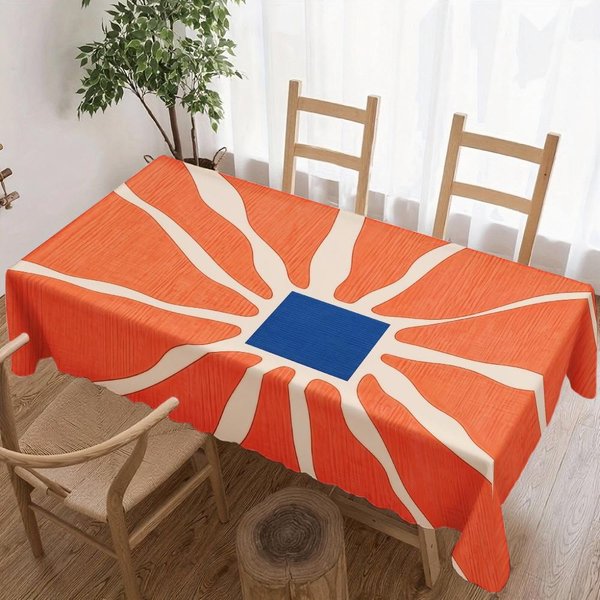 Mantel Rectangular Abstracto Con Rayos De Sol Para DecoracióN De Mesa Cocina Comedor Impermeable Reutilizable Mantel Para Mesas Interior Exterior 100X160Cm-image