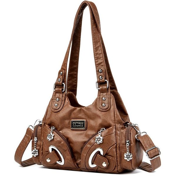 Damska Torba Na Jedno Ramię, Torba Na Dwa Ramiona, Modna Torebka, Torba Crossbody, Damska Torba Jasny Kolor BrąZowy-image