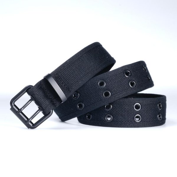 CinturóN De Hombre Nuevo Simple Exterior Tejido Casual Nylon Pantalones CinturóN Hebilla De Doble Puntada CinturóN CinturóN De Hombre 120Cm-image