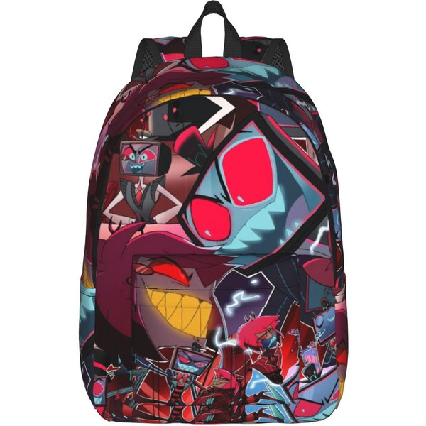 R-Radiostatic Vox Alastor Mochila De Moda Ligera Estudiante Trabajo Mochila De DíA Para Hombres Mujeres Universidad Bolsas De Lona 15 Inches-image