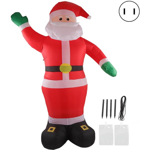 Papá Noel Inflable Impermeable LED Incorporado DecoracióN NavideñA Para Exterior Con Manos Verdes Para CéSped-image