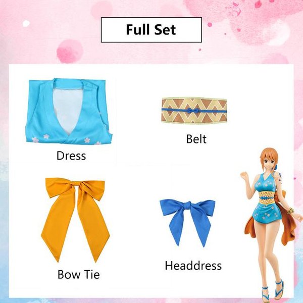 Anime Nami Kostiumy Cosplay Kimono Sukienki Garnitury Dla DorosłYch Kobiet Halloween Karnawał Kostium Cosplay Kostium Cosplay Nami M Blue-image