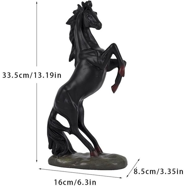 Ozdoby Konia Koń Do Sukcesu Dom Zwierzę Biuro RęKodziełO Z ŻYwicy Salon RęCznie Robiona Dekoracja Szafki Na Wino Horse Ornament Black-image