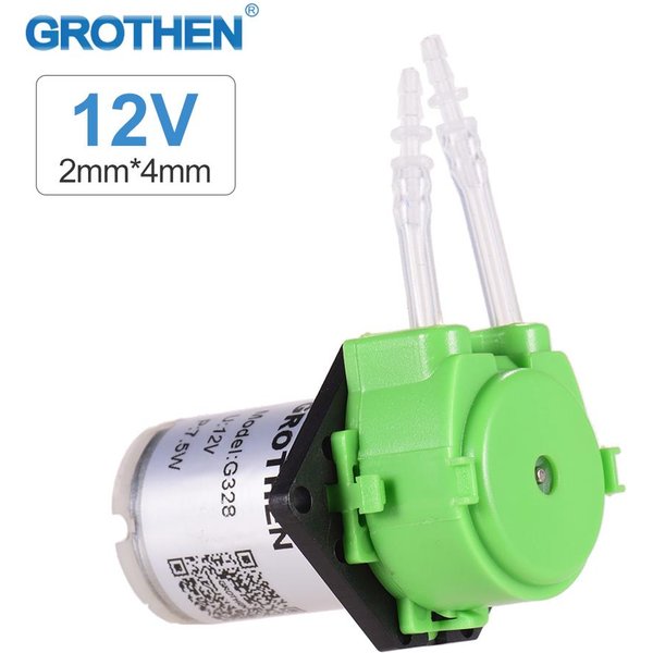 Grothen DC 12V Pompa DozująCa Pompa Perystaltyczna Mini Woda PłYnna Perystaltyczna Pompa DozująCa Pompa DozująCa Pompa GłOwicy 2Mmx4Mm Zielony-image