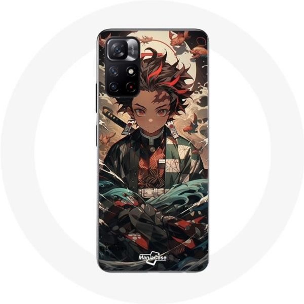 Funda - Maniacase - Xiaomi Redmi Note 11S 5G - Demon Slayer Tanjiro - Flexible - Negra-image