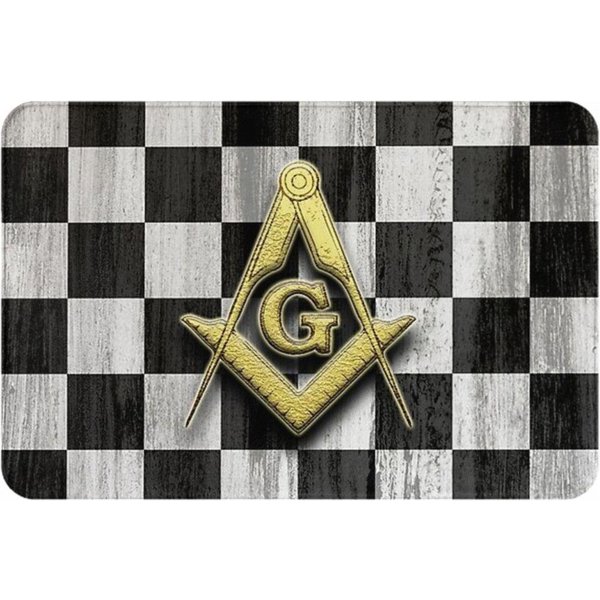 Masonic Mason Freemason AntypośLizgowy Wycieraczka Mata PodłOgowa Dywanik Do Kuchni WejśCia Domu ŁAzienki Salonu Mata Na Stopy Mata 60X40 Cm-image