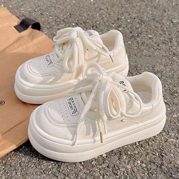 Zapatos Blancos PequeñOs Y VersáTiles Para Mujer Primavera Nuevos Zapatos De Tablero Casuales De Moda Para Mujer 40-image