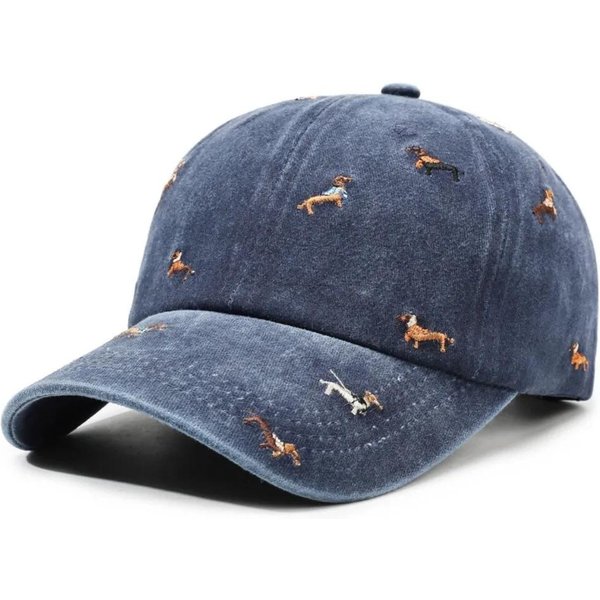 Gorra De BéIsbol Bordada Informal De Cachorro VersáTil Transpirable Sombreros De ProteccióN Solar ProteccióN UV Gorra Con Visera Para Ocio Al Aire Libre Gray-image