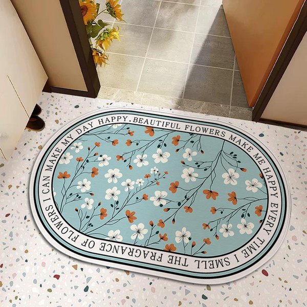 Alfombrilla De Piso Alfombrilla De Piso Felpudo Felpudo Puerta Hogar Sala De Estar VestíBulo Dormitorio Cocina Alfombra Antideslizante Secado RáPido Puerta De Entrada Puerta De Entrada 40 * 60Cm Diatom Mud White-image
