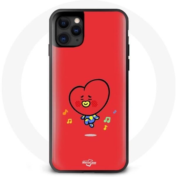 Coque Pour Iphone 11 BTS Bangtan GarçOns BT21 Tata V Fond Rouge-image