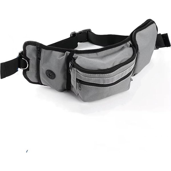 Bolsa De Paseo Para Entrenamiento De Perros Manos Libres Bolsa Para Golosinas RiñOnera Para Correr Mascota Cachorro Entrenamiento Snack Alimentador Bolsillo Cuencos Para Perro Bolsas Para Vaso De Agua Gris-image
