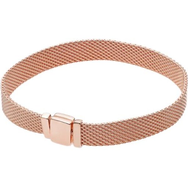 Pulsera Pandora Original De Lujo Plata De Ley 100 % 925 Para Mujer Cadena De Serpiente Brazalete Charm AutéNtico Alta Calidad JoyeríA DIY 19Cm-image