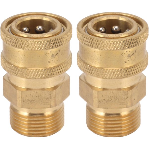 2 Szt. Czysta Miedź M22 Adapter Do Myjki WysokociśNieniowej 3/8 Cala NPT żEńSki Na M22 MęSki Adapter Beige-image