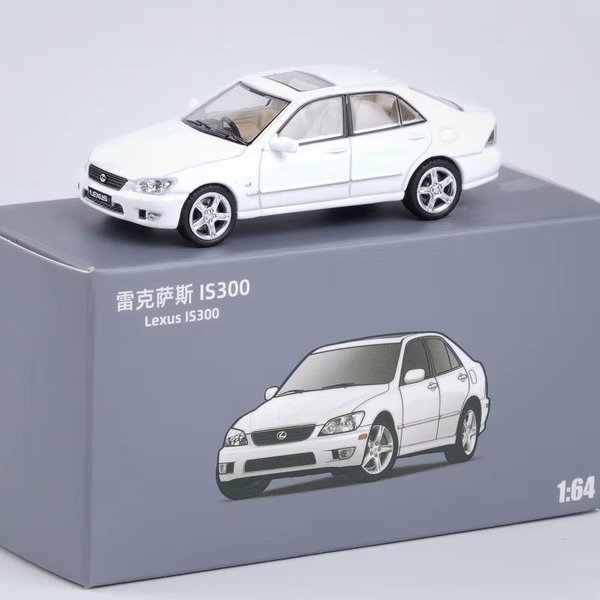 Modelo En Miniatura 1/64 Lexus IS300 SedáN JKM 1:64 Coche De Juguete Premium VehíCulo Ruedas Libres FundicióN A PresióN Metal AleacióN De Zinc ColeccióN Regalo NiñO Blanco-image