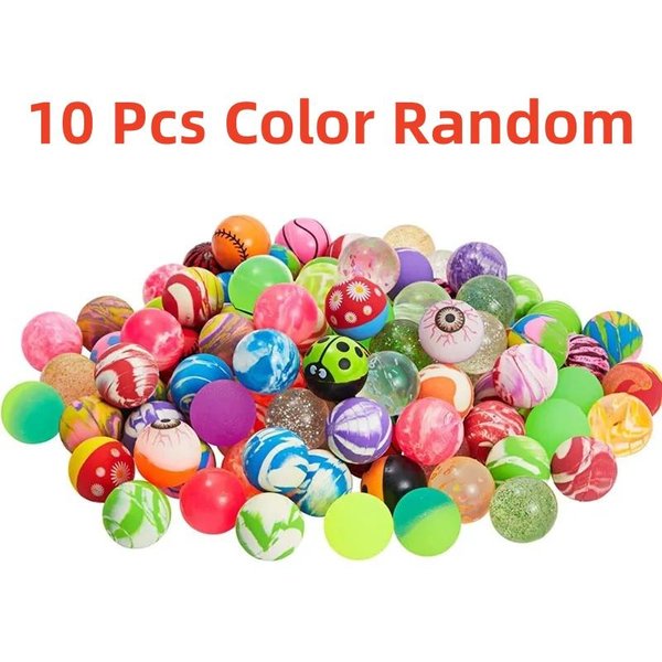 10PCS Juguetes Divertidos Para NiñOs CáPsula De Pelota Saltarina Mixta Pelota Saltarina Saltarina SóLida Flotante Saltarina Pelota De Goma EláStica Juguetes-image