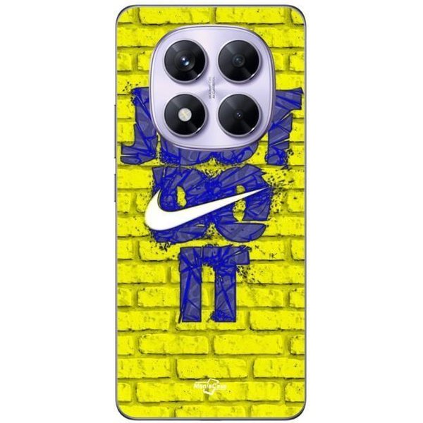 Coque - Maniacase - Xiaomi Redmi Note 14 Pro 5G - Logo Just Do It - Couleur Bleu - Souple Amarillo-image