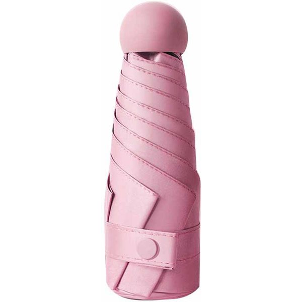 Paraguas Plegable De 6 Varillas Cinco Plegable ProteccióN UV Protector Solar Paraguas CáPsula Para DíAs Soleados Lluviosos Rosa Color Rosa-image