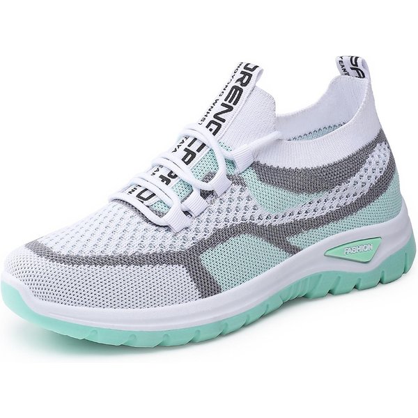 Damskie Lekkie, OddychająCe, Niskie, Sznurowane, Codzienne Buty Do Chodzenia 40 White-image