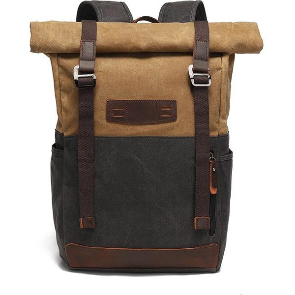 Mochila Para Hombre Y Mujer Para Deportes Al Aire Libre, Senderismo, Viajes, Mochila Para Estudiantes, Bolsa De Lona Brown-image