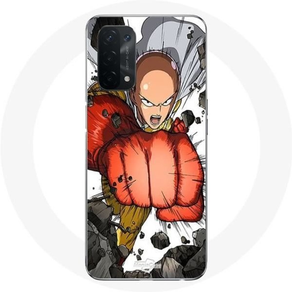 Funda - Maniacase - Oppo A74 5G - One Punch Saitama - Silicona - Flexible Negro-image