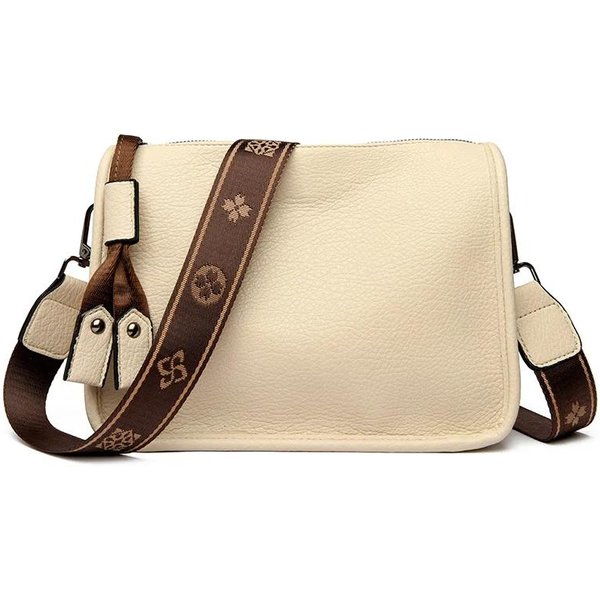 Luksusowa MięKka Torba Tote Ze SkóRy Prawdziwej Krowiej Dla Kobiet Modna Torba Listonoszka Na Ramię Crossbody 27Cm 10Cm 20Cm Beige-image