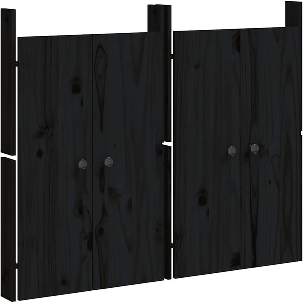 Puertas Cocina Exterior Meppel 2 Uds Negro 50 X 9 X 82 Cm Madera De Pino Macizo-image
