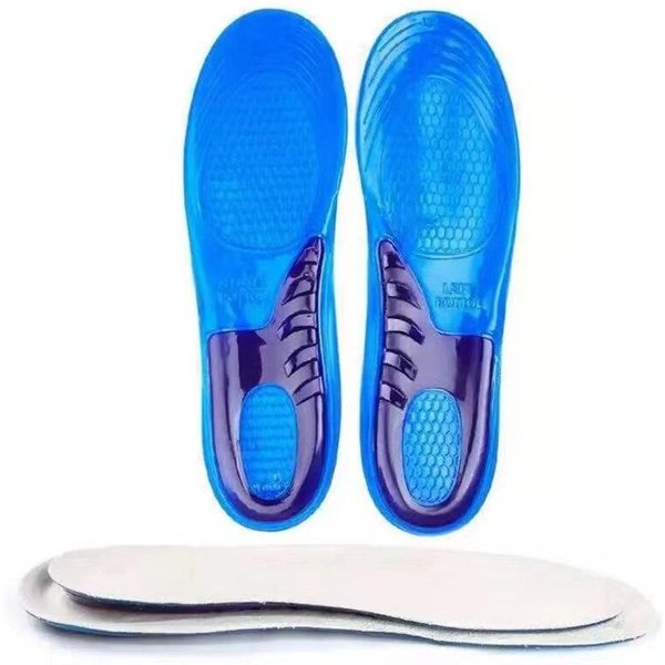 1 Para MężCzyźNi Kobiety WkłAdki PodtrzymująCe łUk Stopy Unisex Silikonowe AntypośLizgowe żElowe MięKkie WkłAdki Do ButóW Sportowych Amortyzacja 35-38 Blue-image