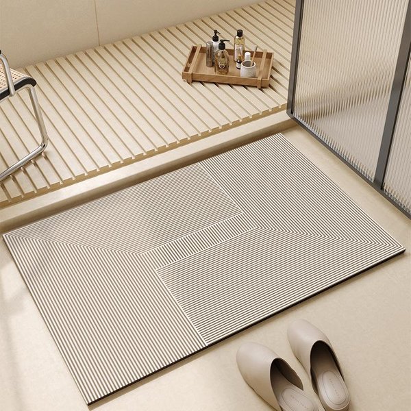 Prosta Mata łAzienkowa AbsorbująCa Mata łAzienkowa Mata PodłOgowa Z Ziemi Okrzemkowej Dywanik Przed Toaletą AntypośLizgowa MięKka Mata Pod Stopy Do Przedpokoju 40 * 60CM-image