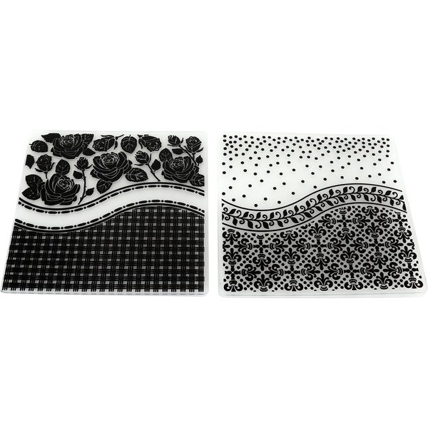 2 Piezas Carpetas De Repujado DiseñO ÚNico Textura CóNcava Convexa Carpeta Plantilla De Repujado Para Bricolaje-image