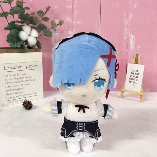 Anime Re:Zero Starting Life In Another World Pluszowe Lalki Rem 20Cm Pluszowe Zabawki Urocze MięKkie Baranek Wypchana Poduszka Lalki Prezent Urodzinowy 20Cm Niebieski-image