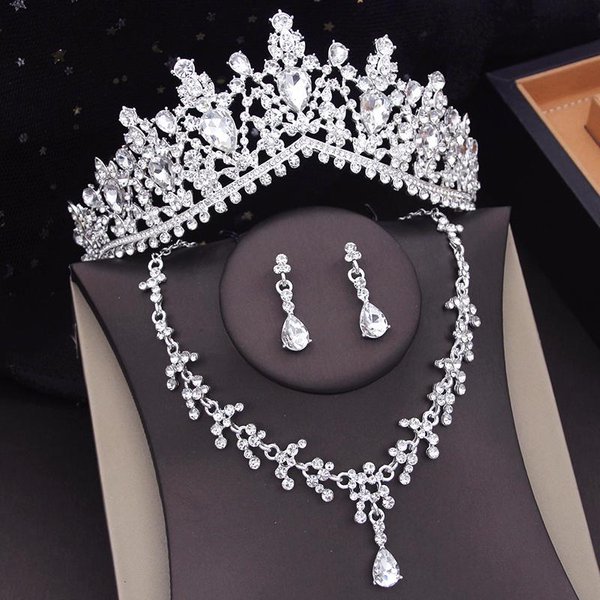 Fioletowe Kolory Korona ŚLubna Zestawy BiżUterii ŚLubnej Dla Kobiet Zestawy NaszyjnikóW Choker Tiary Kolczyki BiżUteria Akcesoria Kostiumowe Na Bal-image