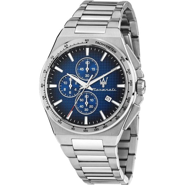 Maserati Velocità Slim Ciemnoniebieski Stal Nierdzewna Srebrny MęSki Chronograf Kwarcowy R8873653003 Kolor Ciemny Niebieski-image