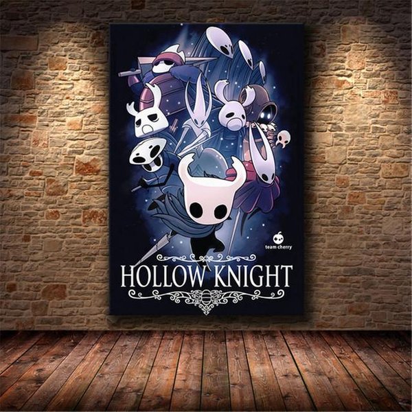 Hollow Knight Gra Elektroniczna Plakat Do Dekoracji Domu Malarstwo Dla Dzieci Anime Z Grą Druk Na PłóTnie śCiana Salonu 21Cm×30Cm Noframe Black-image