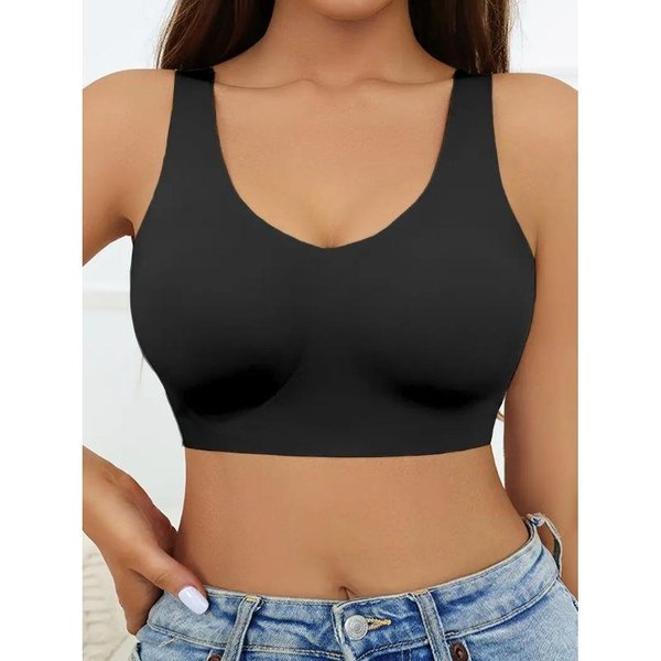 Biustonosz Damski Push-Up Bezszwowy, Bez Fiszbin, Wygodny, PodtrzymująCy Plecy, W DużYch Rozmiarach 1XL-image