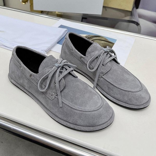Dimanyu Damskie Mokasyny Prawdziwa SkóRa Wiosenne Nowe Retro PłAskie Buty Damskie Sznurowane DużY Rozmiar Codzienne Buty Damskie 38 Kolor Szary-image